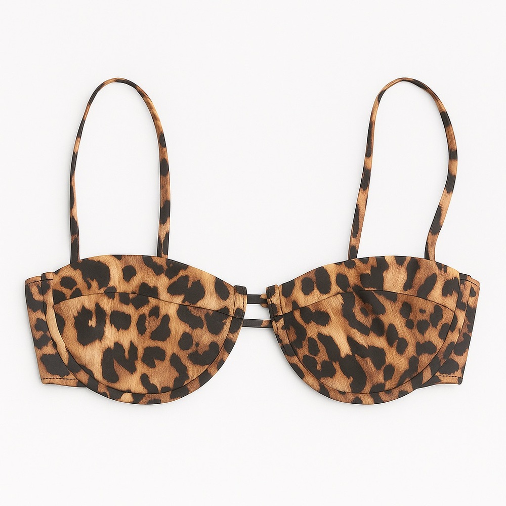 NWT Zara Leopard Print Bikini Top